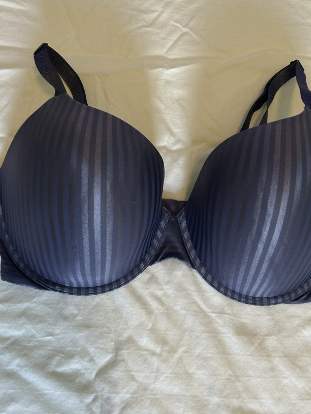 Victoria's Secret Vintage Second Skin Satin Full Coverage Bra Slate Blue 38DDD